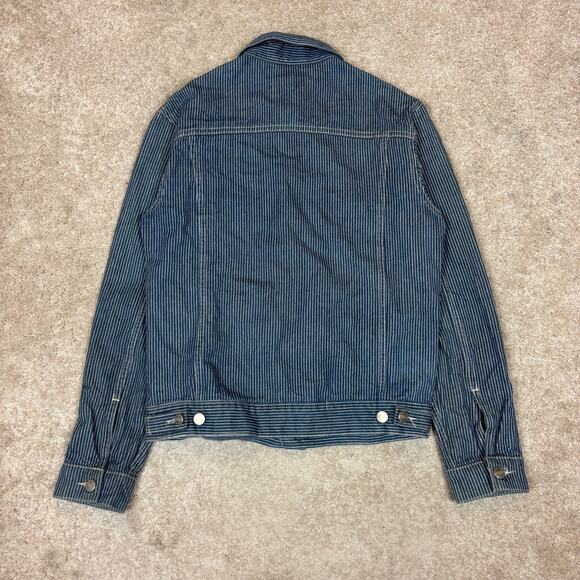 Industry of All Nations Indigo Hickory Stripe Selvedge Denim Jacket IOAN Medium - Picture 3 of 10